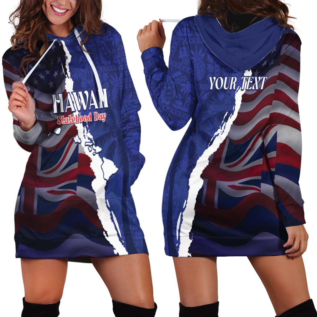 Personalized Hawaii Statehood Day Hoodie Dress 66th Anniversary LT14 - Polynesian Pride