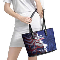Personalized Hawaii Statehood Day Leather Tote Bag 66th Anniversary LT14 - Polynesian Pride