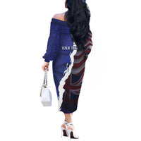 Personalized Hawaii Statehood Day Off The Shoulder Long Sleeve Dress 66th Anniversary LT14 - Polynesian Pride