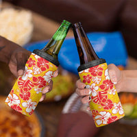 Yellow Hawaii Hibiscus 4 in 1 Can Cooler Tumbler Tropical Flowers Seamless Pattern LT14 - Polynesian Pride