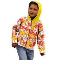 Yellow Hawaii Hibiscus Kid Hoodie Tropical Flowers Seamless Pattern LT14 - Polynesian Pride