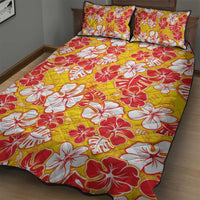 Yellow Hawaii Hibiscus Quilt Bed Set Tropical Flowers Seamless Pattern LT14 - Polynesian Pride