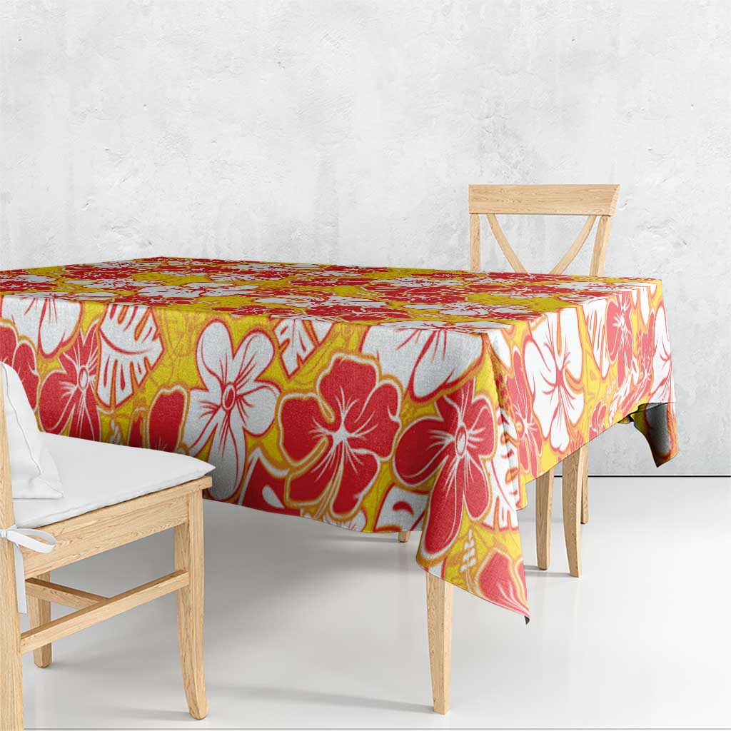 Yellow Hawaii Hibiscus Tablecloth Tropical Flowers Seamless Pattern LT14 - Polynesian Pride