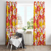 Yellow Hawaii Hibiscus Window Curtain Tropical Flowers Seamless Pattern LT14 - Polynesian Pride