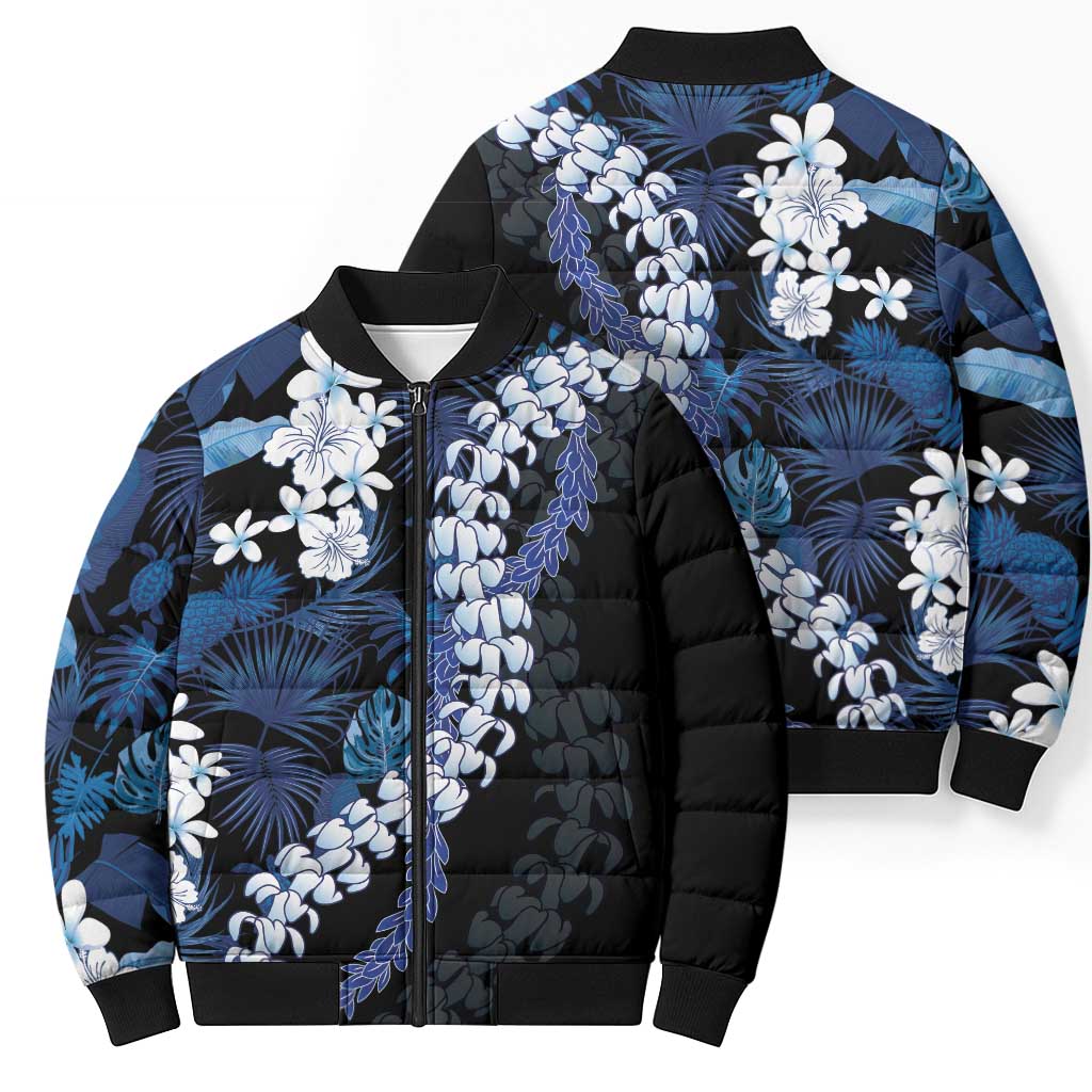 Polu Aloha Hawaii Lei Bomber Puffer Jacket Tropical Flowers Elegant Vibe LT14 - Polynesian Pride