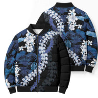 Polu Aloha Hawaii Lei Bomber Puffer Jacket Tropical Flowers Elegant Vibe LT14 - Polynesian Pride