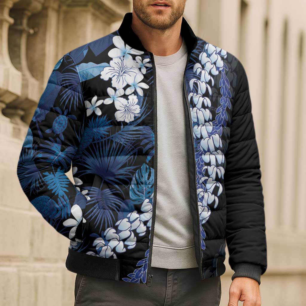 Polu Aloha Hawaii Lei Bomber Puffer Jacket Tropical Flowers Elegant Vibe LT14 - Polynesian Pride