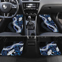 Polu Aloha Hawaii Lei Car Mats Tropical Flowers Elegant Vibe LT14 Set 4pcs Blue - Polynesian Pride