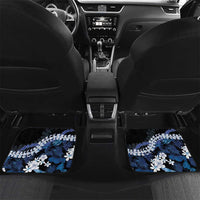 Polu Aloha Hawaii Lei Car Mats Tropical Flowers Elegant Vibe LT14 Set 2pcs - Back Blue - Polynesian Pride