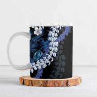 Polu Aloha Hawaii Lei Ceramic Mug Tropical Flowers Elegant Vibe LT14 Blue - Polynesian Pride