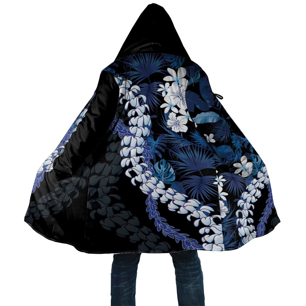 Polu Aloha Hawaii Lei Cloak Tropical Flowers Elegant Vibe LT14 Unisex Blue - Polynesian Pride