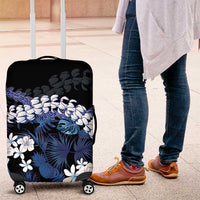 Polu Aloha Hawaii Lei Luggage Cover Tropical Flowers Elegant Vibe LT14 Blue - Polynesian Pride