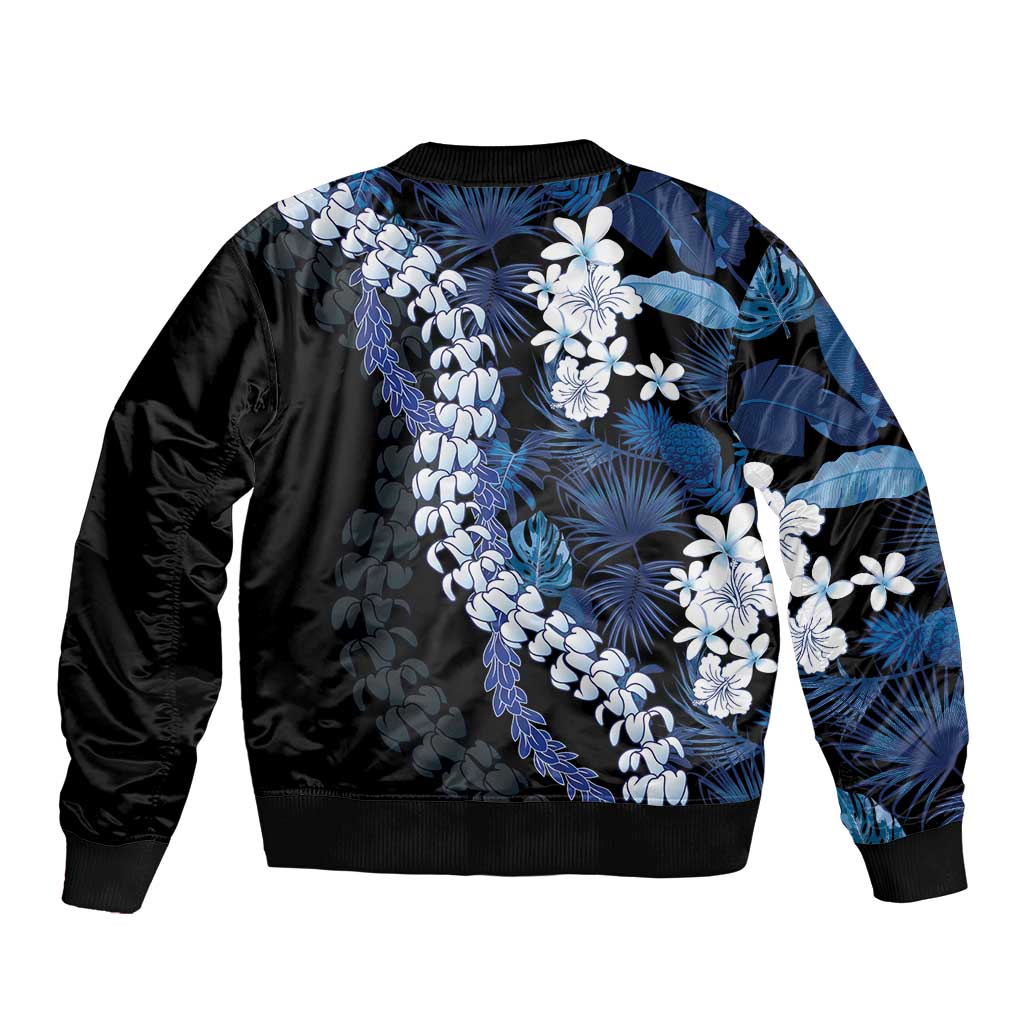 Polu Aloha Hawaii Lei Sleeve Zip Bomber Jacket Tropical Flowers Elegant Vibe LT14 - Polynesian Pride