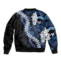 Polu Aloha Hawaii Lei Sleeve Zip Bomber Jacket Tropical Flowers Elegant Vibe LT14 - Polynesian Pride