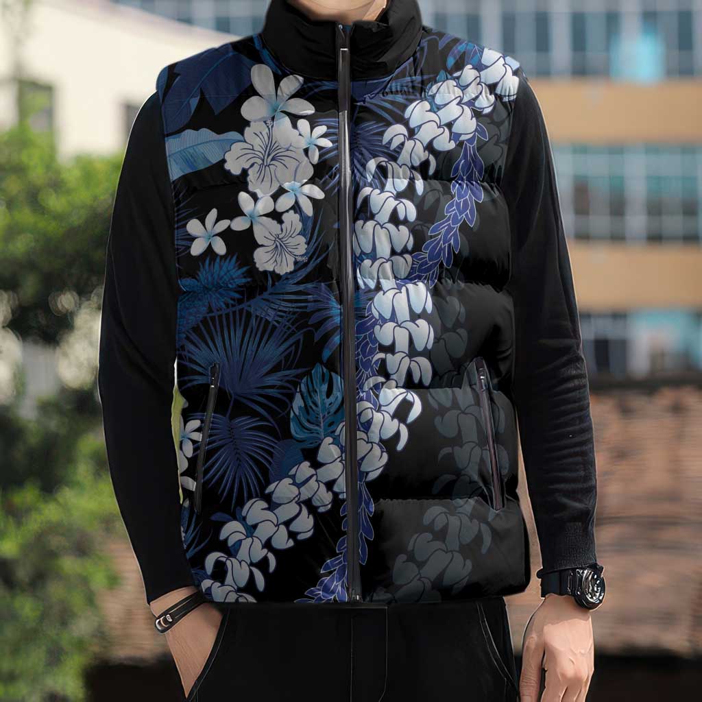 Polu Aloha Hawaii Lei Sleeveless Puffer Jacket Tropical Flowers Elegant Vibe LT14 - Polynesian Pride