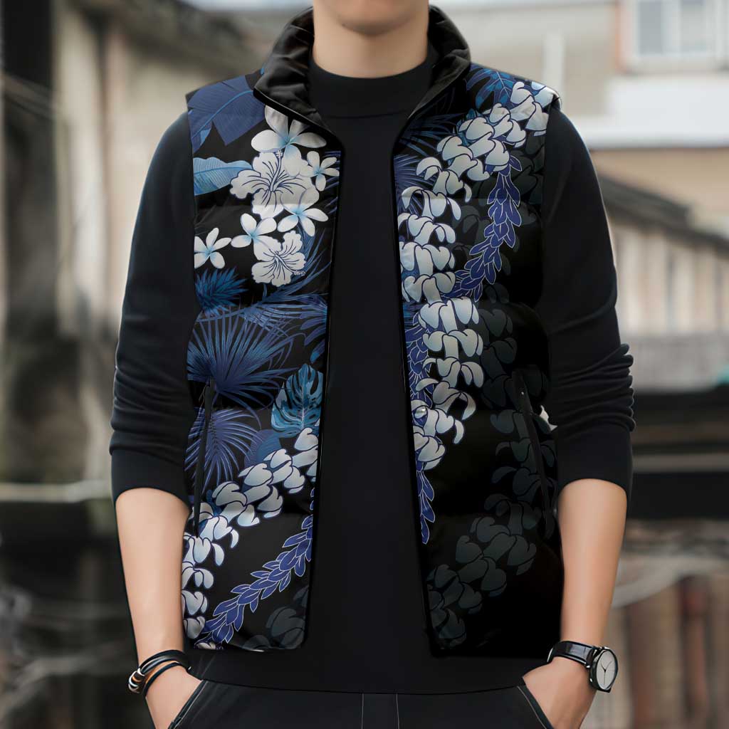 Polu Aloha Hawaii Lei Sleeveless Puffer Jacket Tropical Flowers Elegant Vibe LT14 - Polynesian Pride