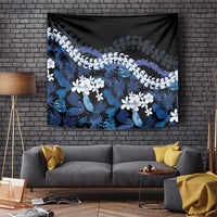 Polu Aloha Hawaii Lei Tapestry Tropical Flowers Elegant Vibe LT14 Blue - Polynesian Pride