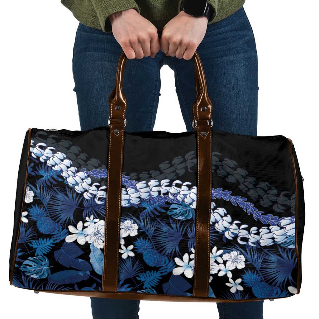 Polu Aloha Hawaii Lei Travel Bag Tropical Flowers Elegant Vibe LT14 Blue - Polynesian Pride