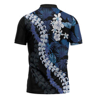 Polu Aloha Hawaii Lei Zipper Polo Shirt Tropical Flowers Elegant Vibe LT14 - Polynesian Pride