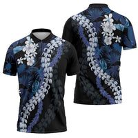 Polu Aloha Hawaii Lei Zipper Polo Shirt Tropical Flowers Elegant Vibe LT14 - Polynesian Pride