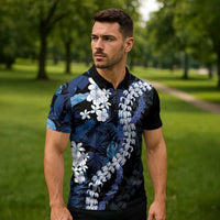 Polu Aloha Hawaii Lei Zipper Polo Shirt Tropical Flowers Elegant Vibe LT14 - Polynesian Pride