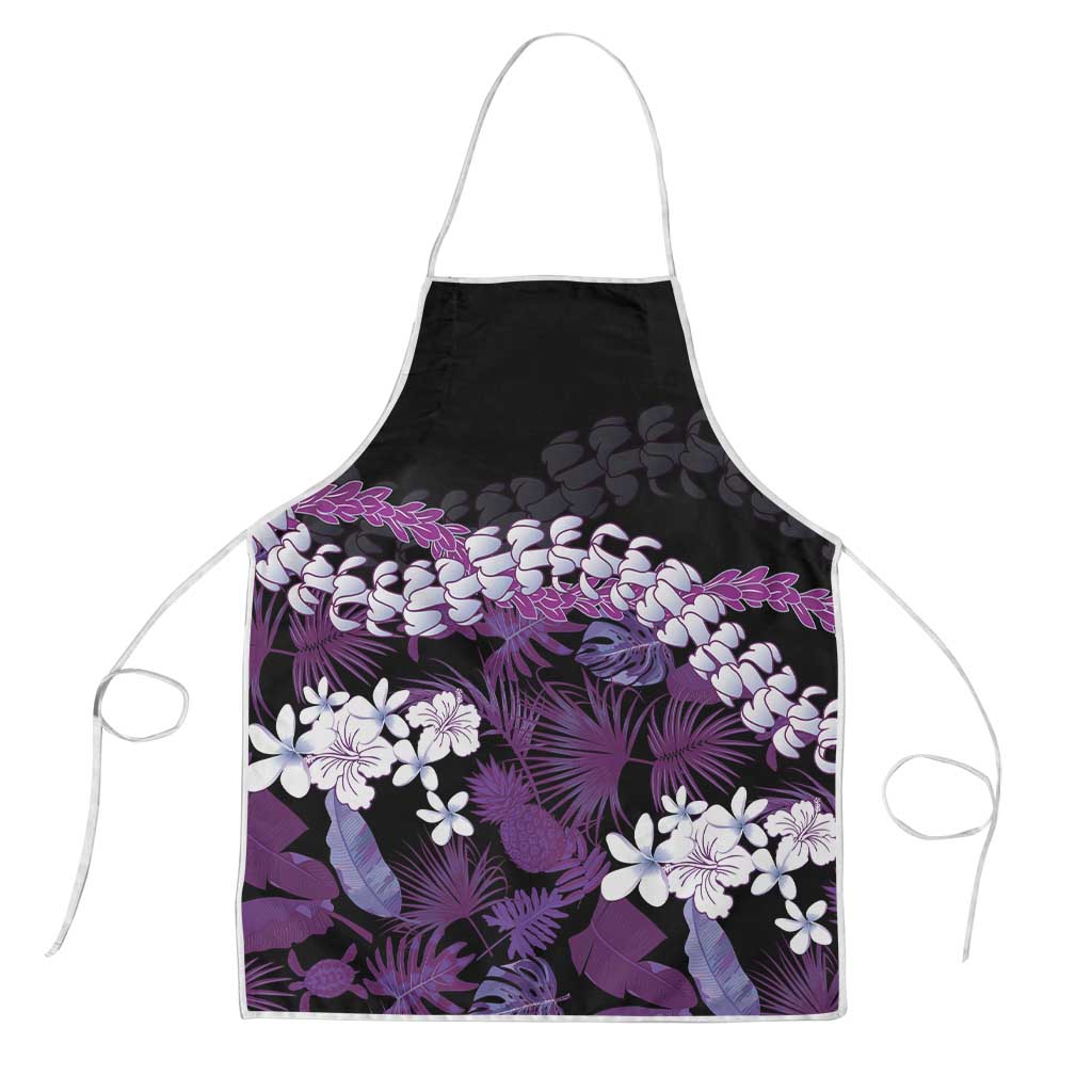 Poni Aloha Hawaii Lei Apron Tropical Flowers Elegant Vibe LT14 Purple - Polynesian Pride