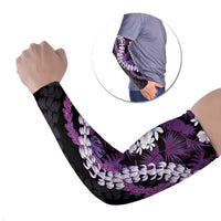 Poni Aloha Hawaii Lei Arm Sleeves Tropical Flowers Elegant Vibe LT14 Set of 2 Purple - Polynesian Pride