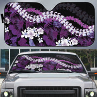 Poni Aloha Hawaii Lei Auto Sun Shade Tropical Flowers Elegant Vibe LT14 Purple - Polynesian Pride