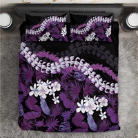 Poni Aloha Hawaii Lei Bedding Set Tropical Flowers Elegant Vibe LT14 Purple - Polynesian Pride