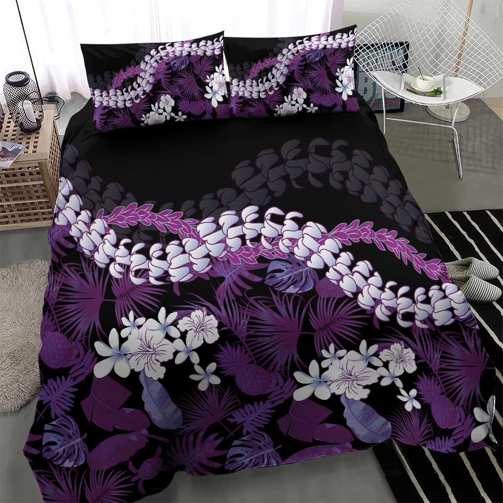 Poni Aloha Hawaii Lei Bedding Set Tropical Flowers Elegant Vibe LT14 - Polynesian Pride