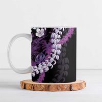 Poni Aloha Hawaii Lei Ceramic Mug Tropical Flowers Elegant Vibe LT14 Purple - Polynesian Pride