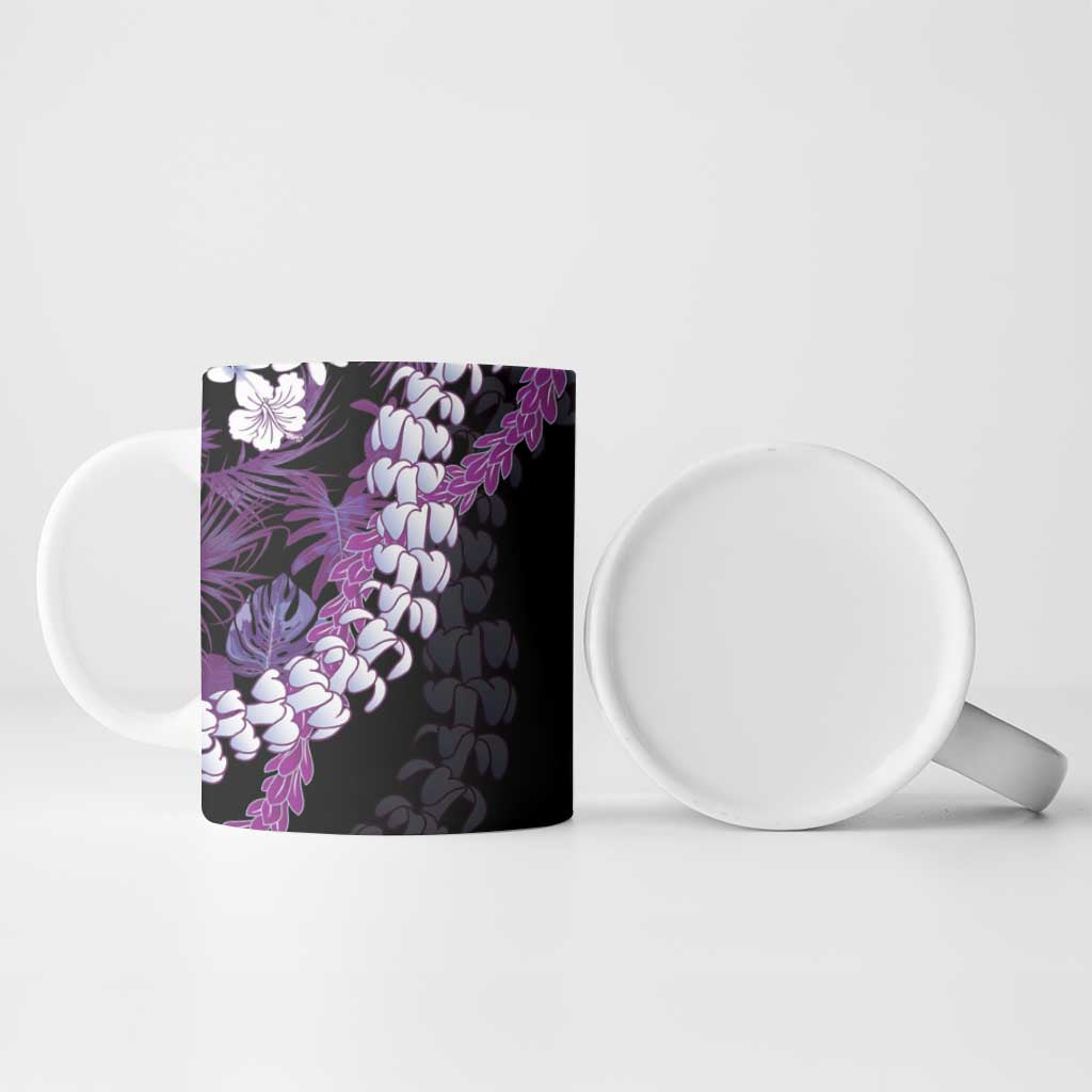 Poni Aloha Hawaii Lei Ceramic Mug Tropical Flowers Elegant Vibe LT14 - Polynesian Pride