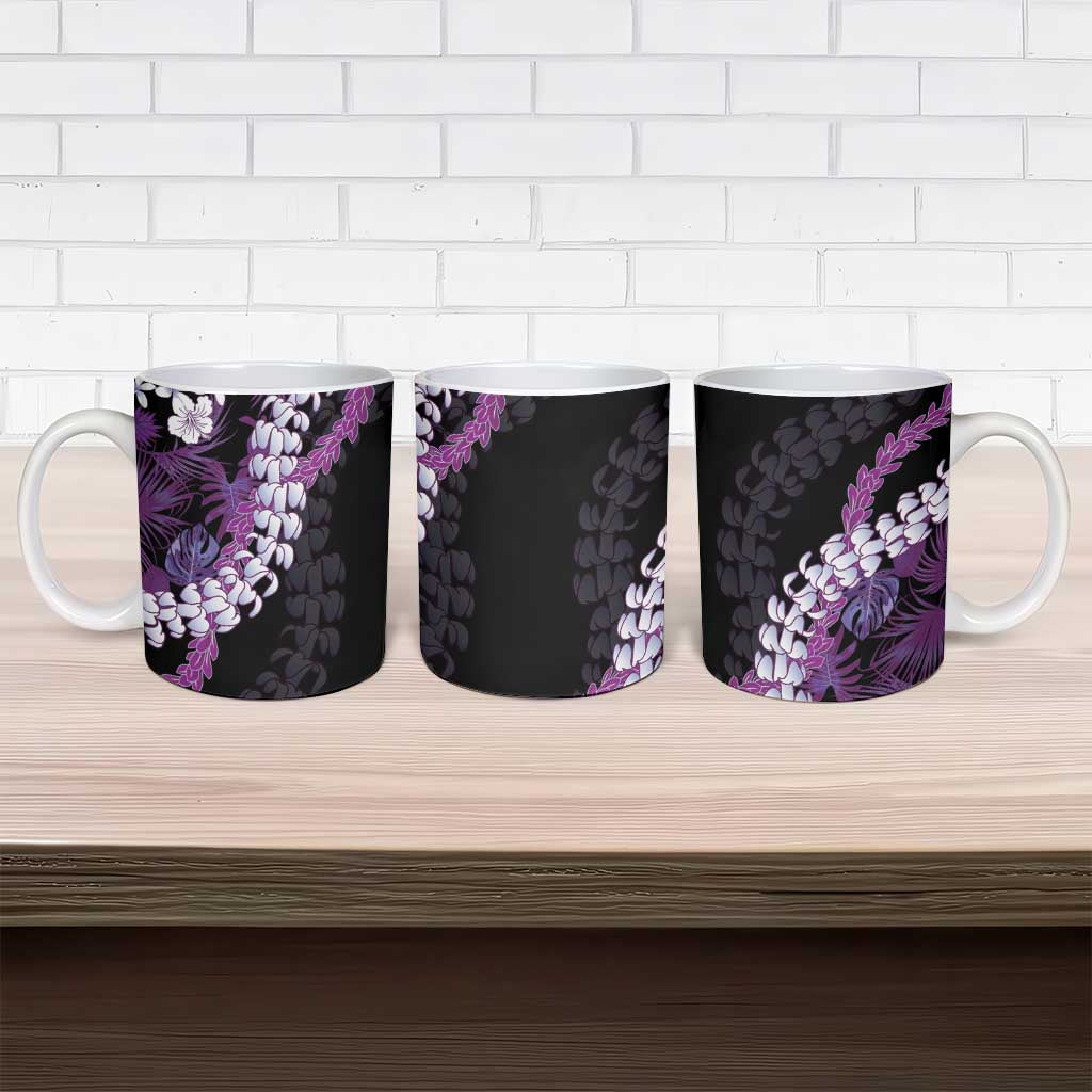 Poni Aloha Hawaii Lei Ceramic Mug Tropical Flowers Elegant Vibe LT14 - Polynesian Pride