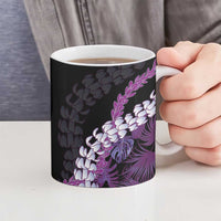 Poni Aloha Hawaii Lei Ceramic Mug Tropical Flowers Elegant Vibe LT14 - Polynesian Pride