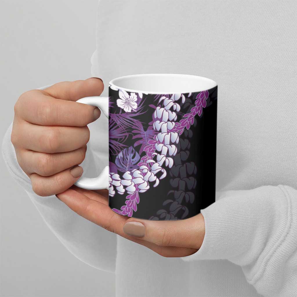Poni Aloha Hawaii Lei Ceramic Mug Tropical Flowers Elegant Vibe LT14 - Polynesian Pride
