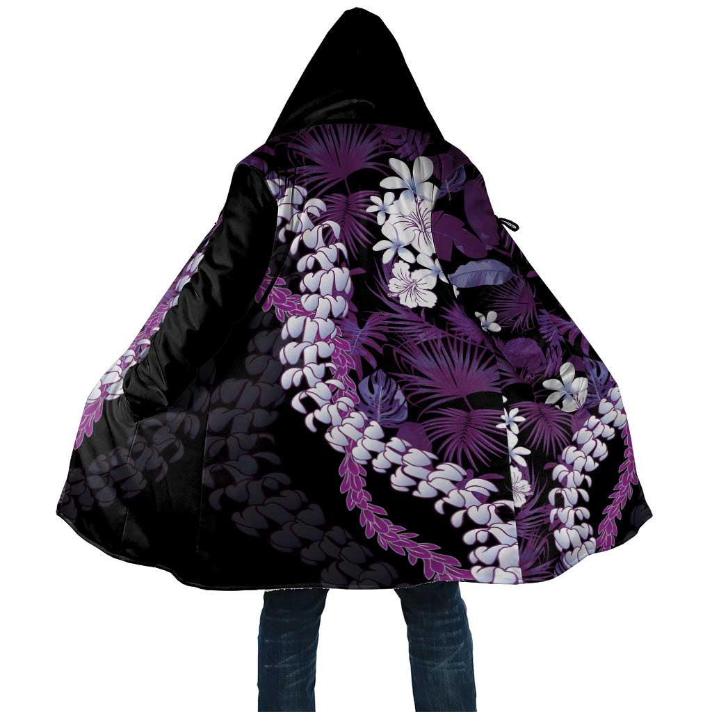 Poni Aloha Hawaii Lei Cloak Tropical Flowers Elegant Vibe LT14 Unisex Purple - Polynesian Pride