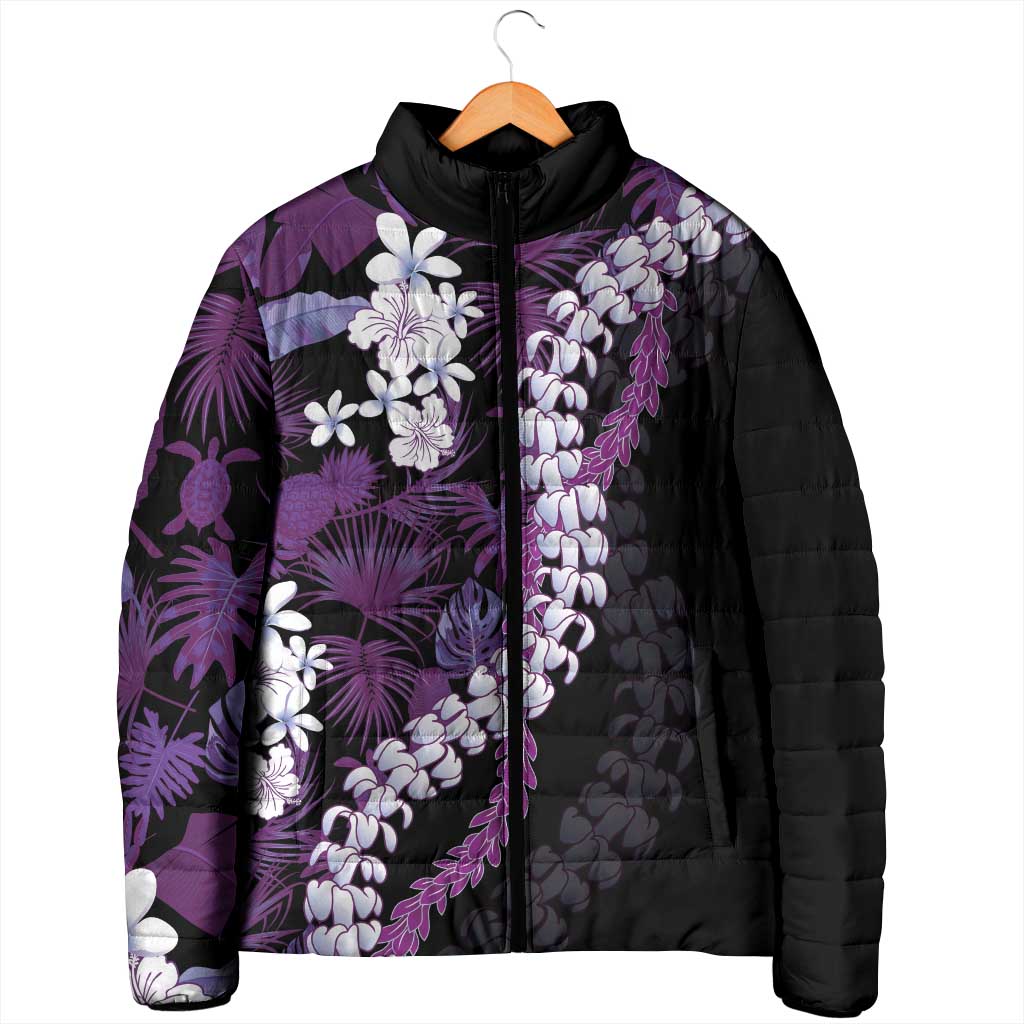 Poni Aloha Hawaii Lei Padded Jacket Tropical Flowers Elegant Vibe LT14 - Polynesian Pride
