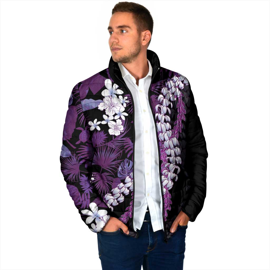 Poni Aloha Hawaii Lei Padded Jacket Tropical Flowers Elegant Vibe LT14 - Polynesian Pride