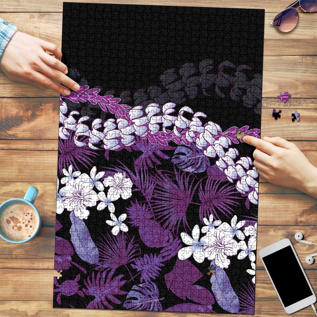 Poni Aloha Hawaii Lei Puzzle Tropical Flowers Elegant Vibe LT14 Purple - Polynesian Pride