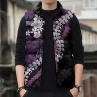 Poni Aloha Hawaii Lei Sleeveless Puffer Jacket Tropical Flowers Elegant Vibe LT14 - Polynesian Pride