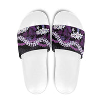 Poni Aloha Hawaii Lei Slide Sandals Tropical Flowers Elegant Vibe LT14 Purple - Polynesian Pride