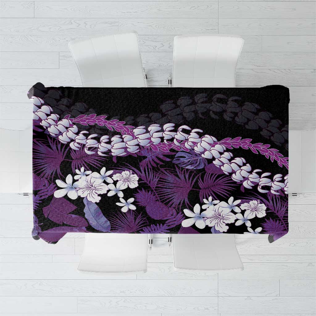 Poni Aloha Hawaii Lei Tablecloth Tropical Flowers Elegant Vibe LT14 Purple - Polynesian Pride