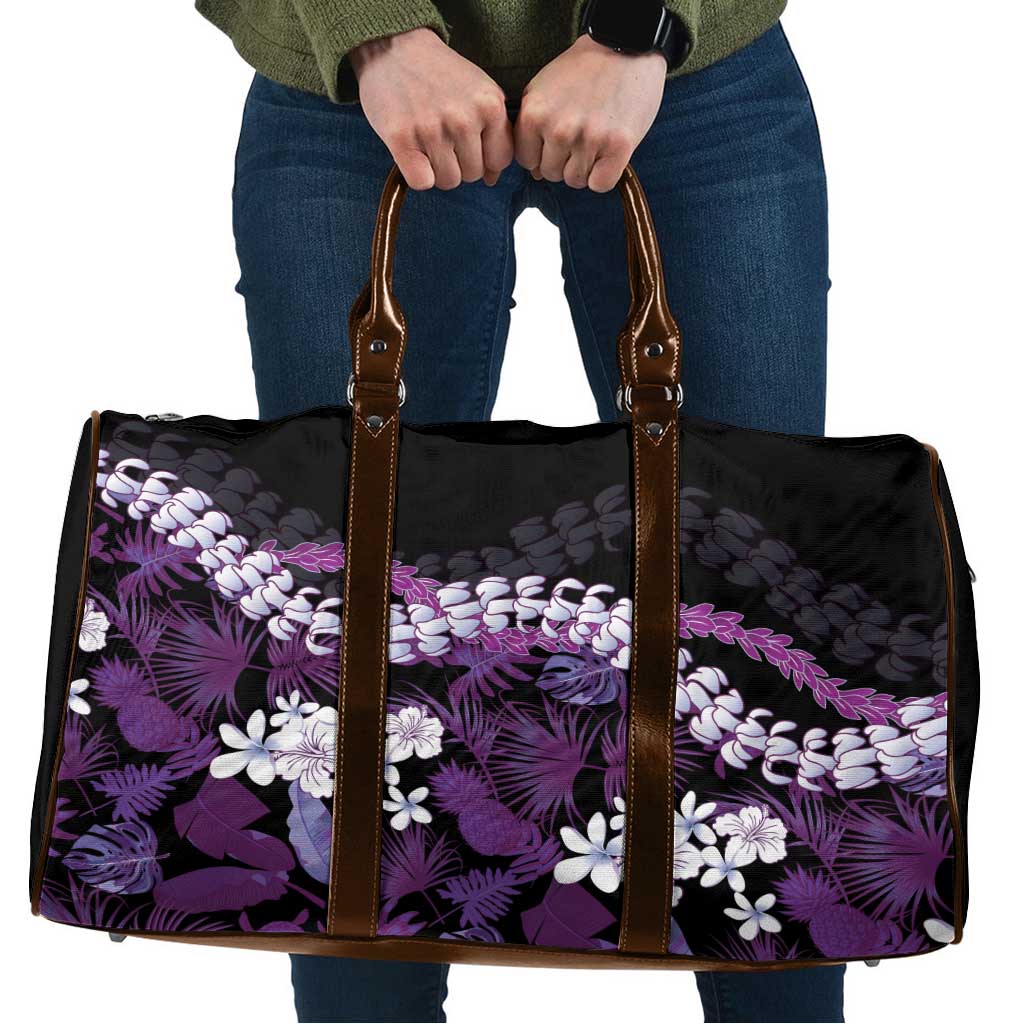 Poni Aloha Hawaii Lei Travel Bag Tropical Flowers Elegant Vibe LT14 Purple - Polynesian Pride