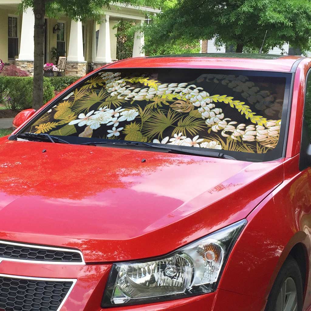 Kula Aloha Hawaii Lei Auto Sun Shade Tropical Flowers Elegant Vibe LT14 - Polynesian Pride