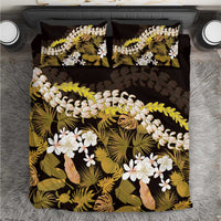 Kula Aloha Hawaii Lei Bedding Set Tropical Flowers Elegant Vibe LT14 Gold - Polynesian Pride