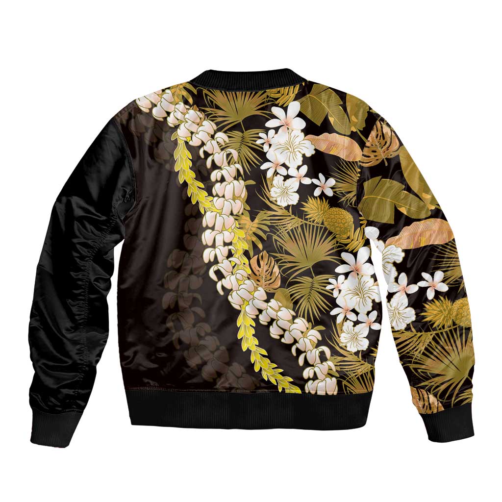 Kula Aloha Hawaii Lei Bomber Jacket Tropical Flowers Elegant Vibe LT14 - Polynesian Pride