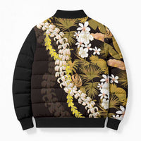 Kula Aloha Hawaii Lei Bomber Puffer Jacket Tropical Flowers Elegant Vibe LT14 - Polynesian Pride
