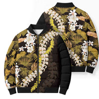 Kula Aloha Hawaii Lei Bomber Puffer Jacket Tropical Flowers Elegant Vibe LT14 - Polynesian Pride
