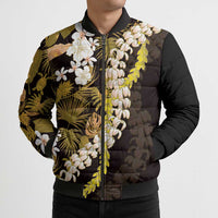 Kula Aloha Hawaii Lei Bomber Puffer Jacket Tropical Flowers Elegant Vibe LT14 - Polynesian Pride