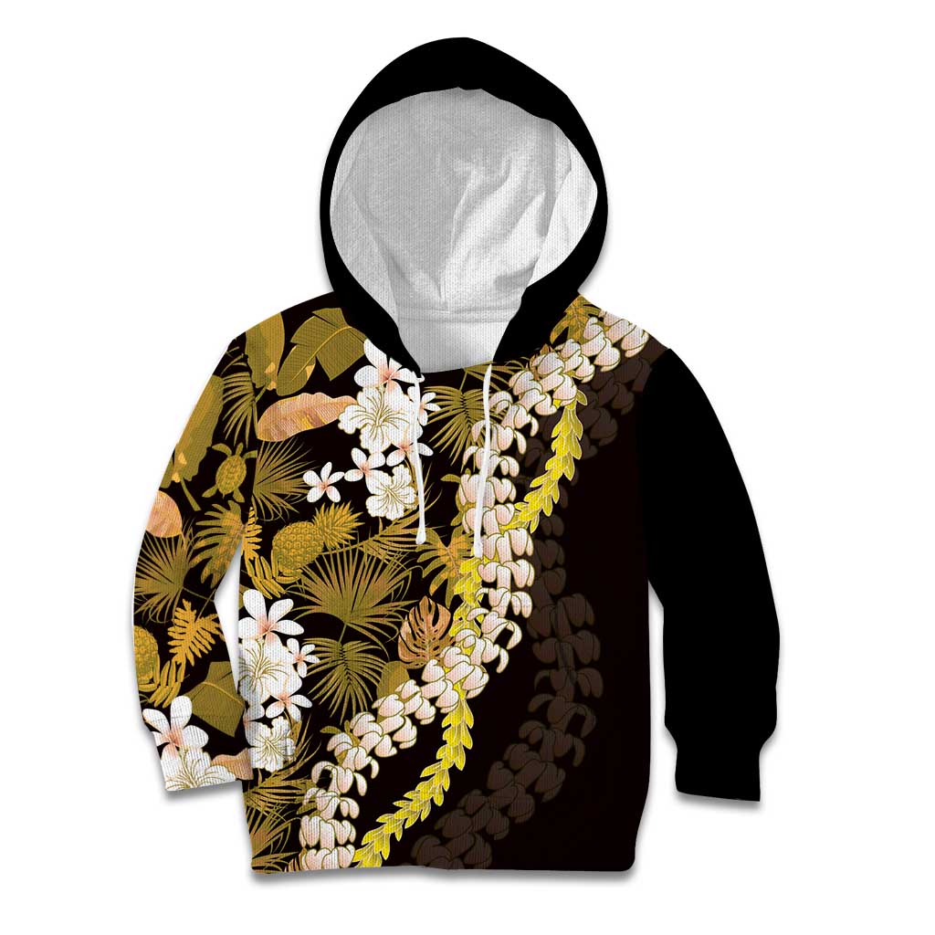Kula Aloha Hawaii Lei Kid Hoodie Tropical Flowers Elegant Vibe LT14 Hoodie Gold - Polynesian Pride